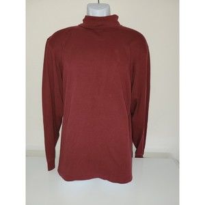 L.L. Bean Turtleneck Adult‎ Long Sleeve Shirt Pullover Maroon Size Large